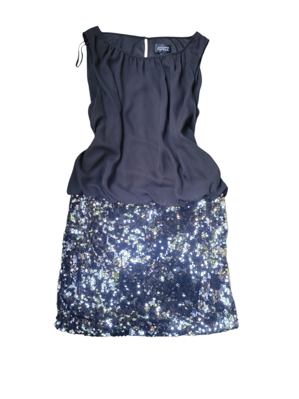Adrianna Papell Black And Silver Sequin Dress Size 10